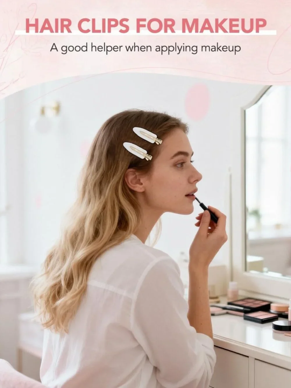 6 Pcs Creaseless Flat Hair Clips for Makeup & Daily Beauty Routine - No Creases!